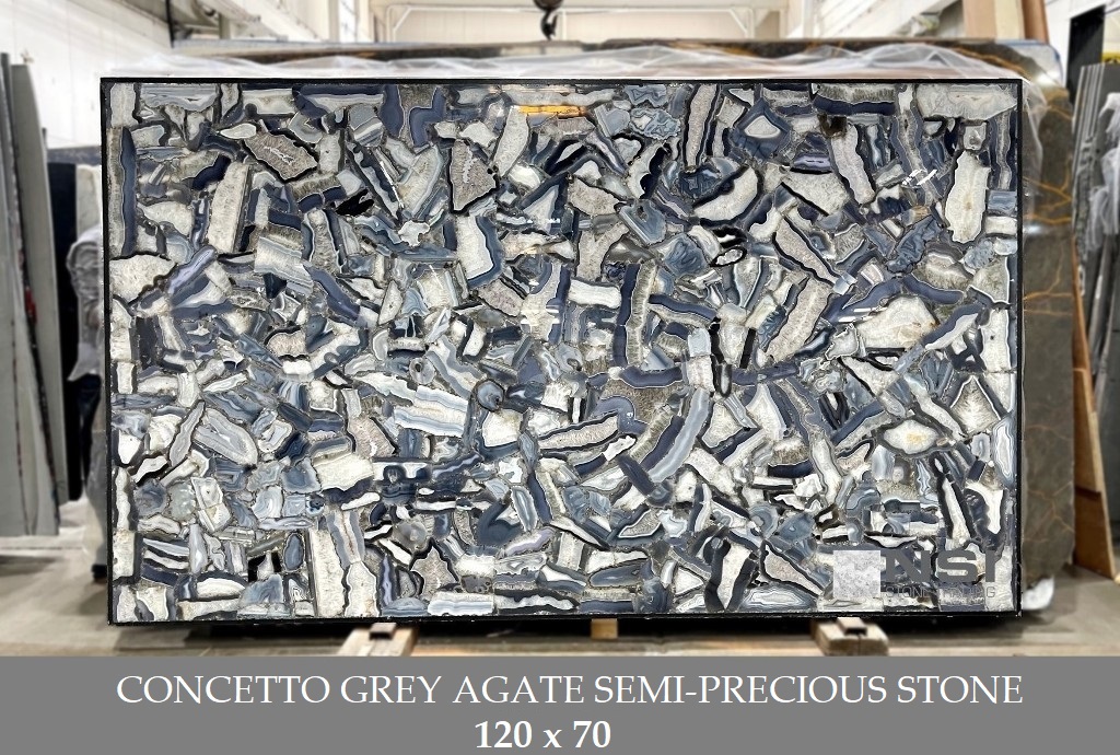 Concetto Grey Agate Semi-precious Stone
